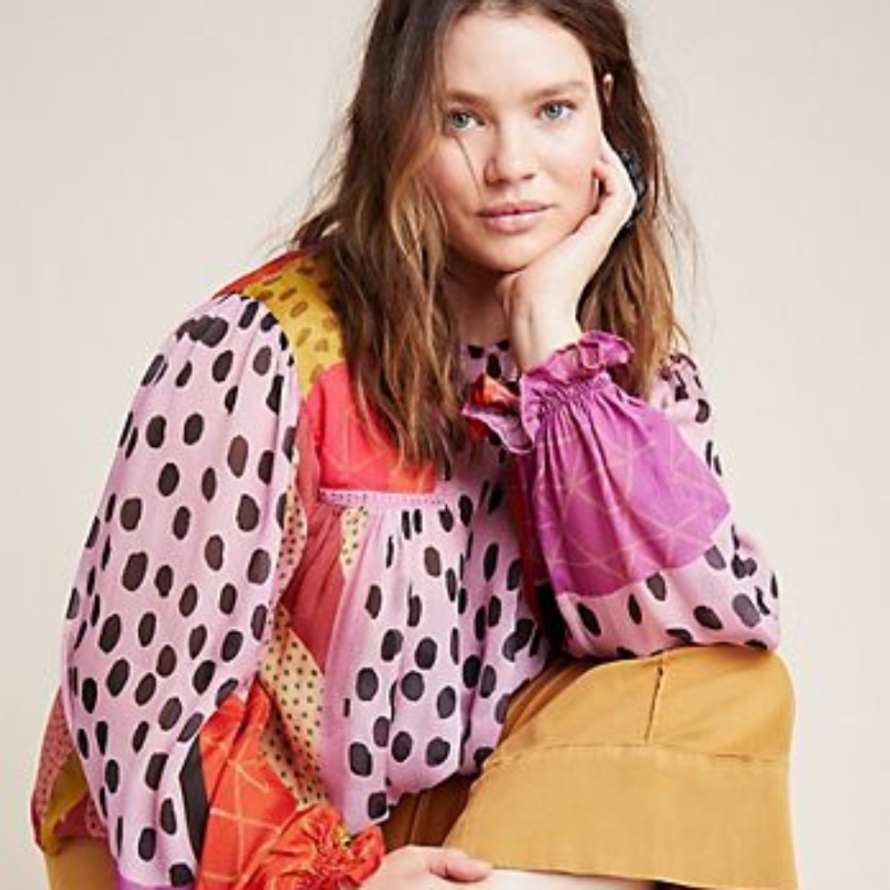 Stunning Bl^nk Miranda Anthropologie Eclectic Top